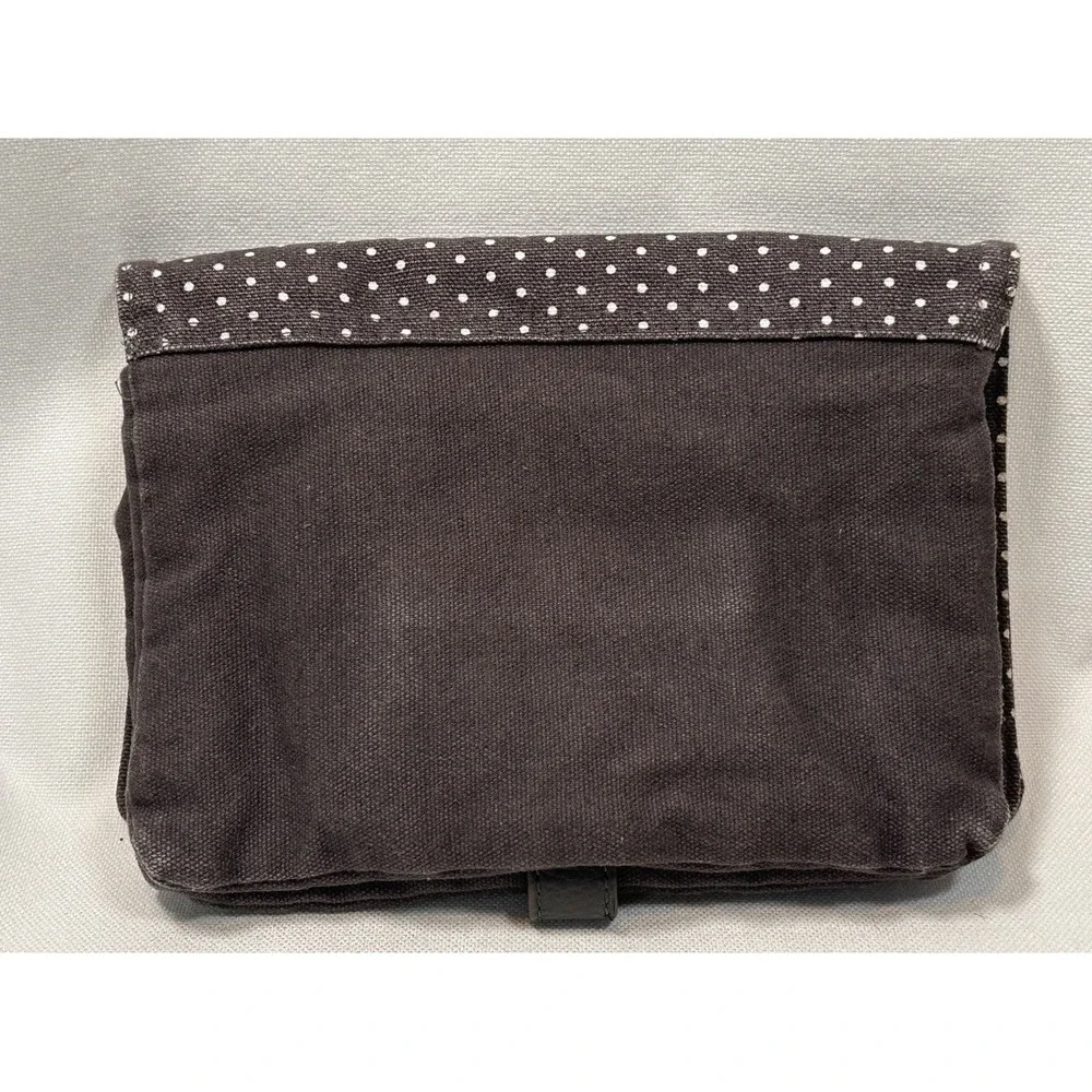Thirty One Double Up  Clutch Wallet Organizer Polka Dot Turquoise Lining Gray